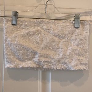 White Scrunch Tube Top